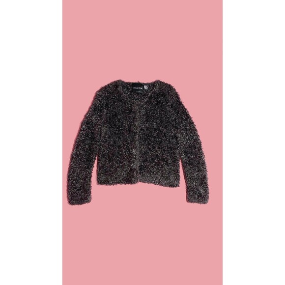 1998 MICHAEL SIMON NY New York Shag, Fuzzy, Cozy Button Up Cardigan Sweater. S-M - Picture 1 of 7